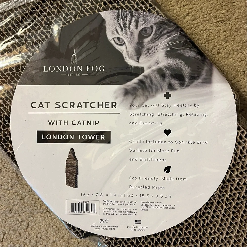 London Tower/Big Ben (officially Elizabeth Tower) Cat Scratcher with Catnip